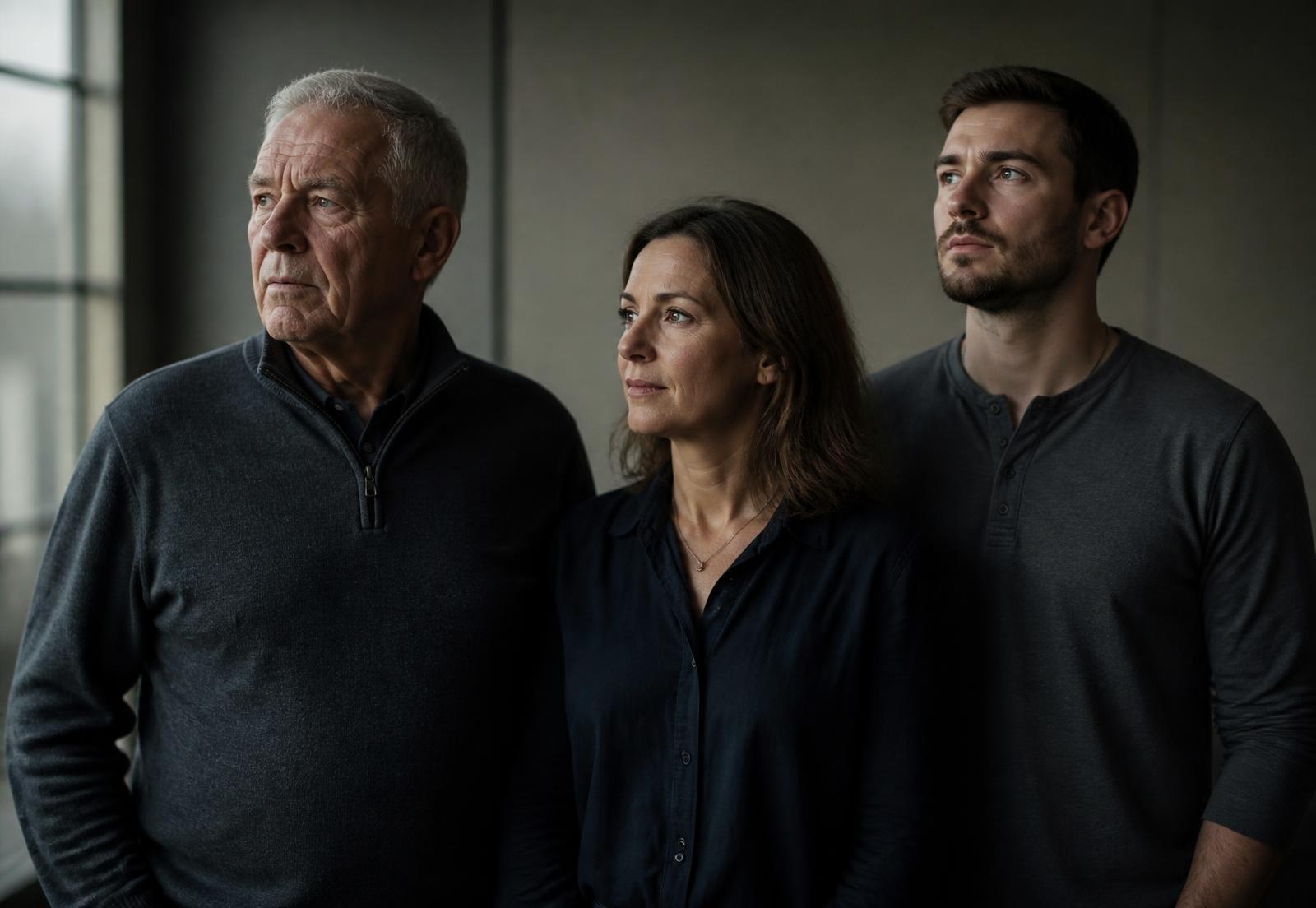 Veterans of three different generations standing together in natural light